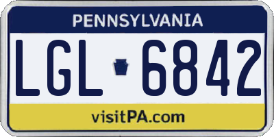 PA license plate LGL6842