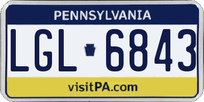 PA license plate LGL6843