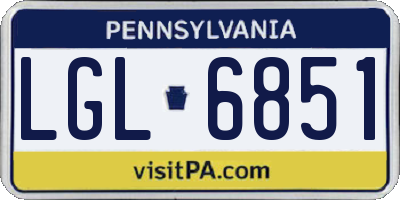 PA license plate LGL6851