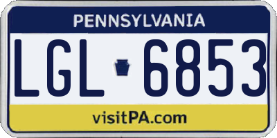 PA license plate LGL6853