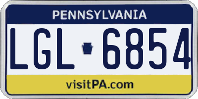 PA license plate LGL6854