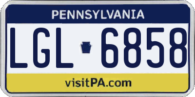 PA license plate LGL6858