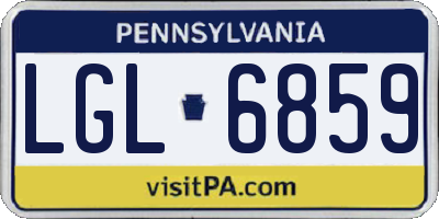 PA license plate LGL6859