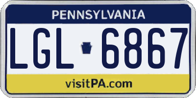 PA license plate LGL6867
