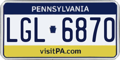 PA license plate LGL6870