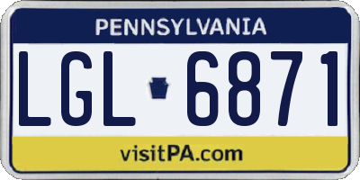 PA license plate LGL6871