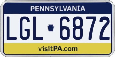 PA license plate LGL6872