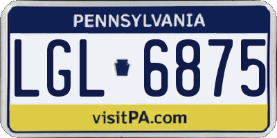 PA license plate LGL6875