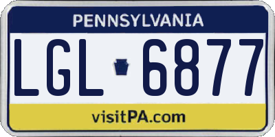 PA license plate LGL6877
