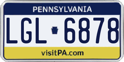PA license plate LGL6878