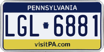 PA license plate LGL6881
