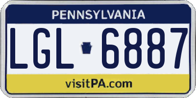 PA license plate LGL6887