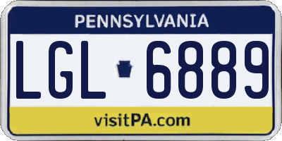 PA license plate LGL6889