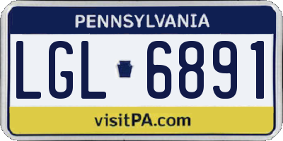 PA license plate LGL6891