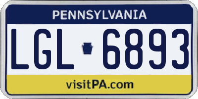 PA license plate LGL6893