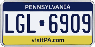 PA license plate LGL6909