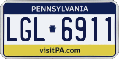 PA license plate LGL6911