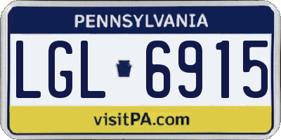 PA license plate LGL6915