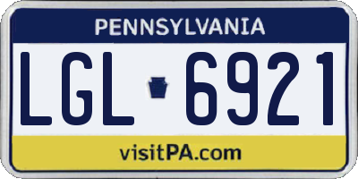 PA license plate LGL6921