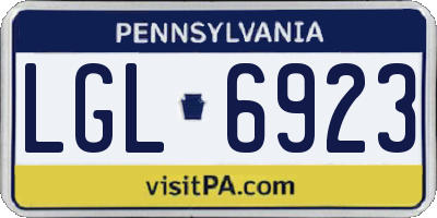 PA license plate LGL6923