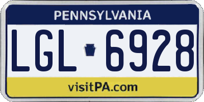 PA license plate LGL6928