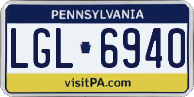PA license plate LGL6940