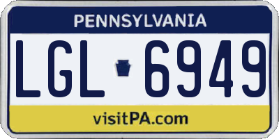 PA license plate LGL6949