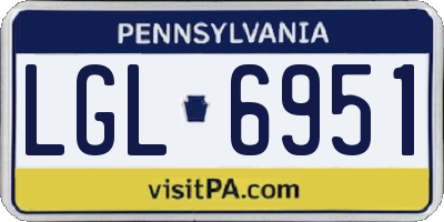 PA license plate LGL6951