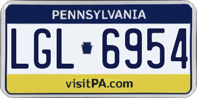 PA license plate LGL6954