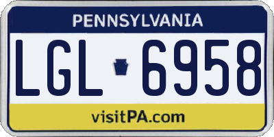 PA license plate LGL6958