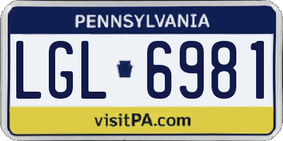 PA license plate LGL6981