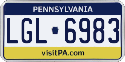 PA license plate LGL6983
