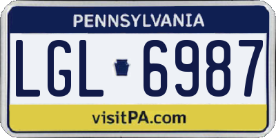 PA license plate LGL6987
