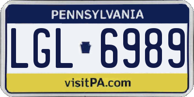 PA license plate LGL6989