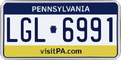 PA license plate LGL6991