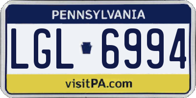 PA license plate LGL6994