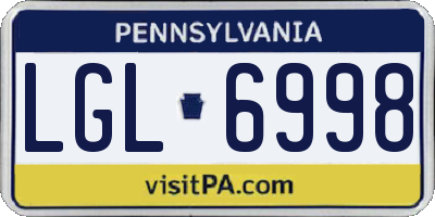 PA license plate LGL6998