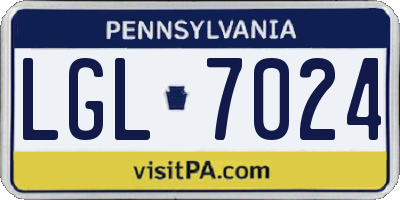 PA license plate LGL7024