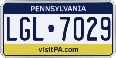 PA license plate LGL7029