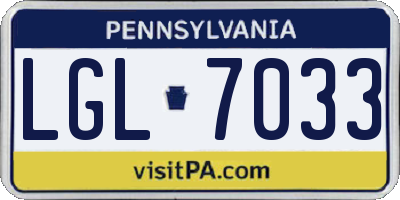 PA license plate LGL7033