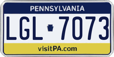 PA license plate LGL7073