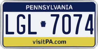 PA license plate LGL7074