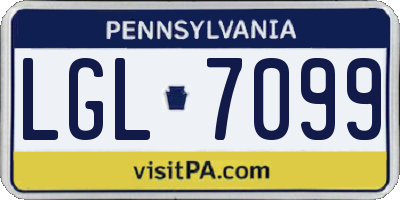 PA license plate LGL7099