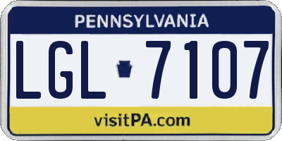 PA license plate LGL7107