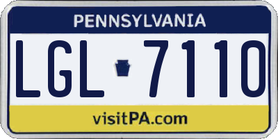 PA license plate LGL7110
