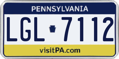 PA license plate LGL7112