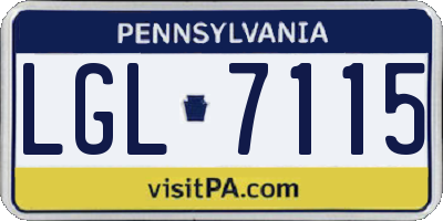 PA license plate LGL7115