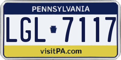 PA license plate LGL7117