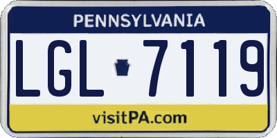 PA license plate LGL7119