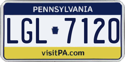 PA license plate LGL7120